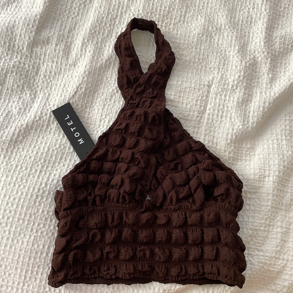 Motel Rocks Silta Top Bubble Jersey - Brown